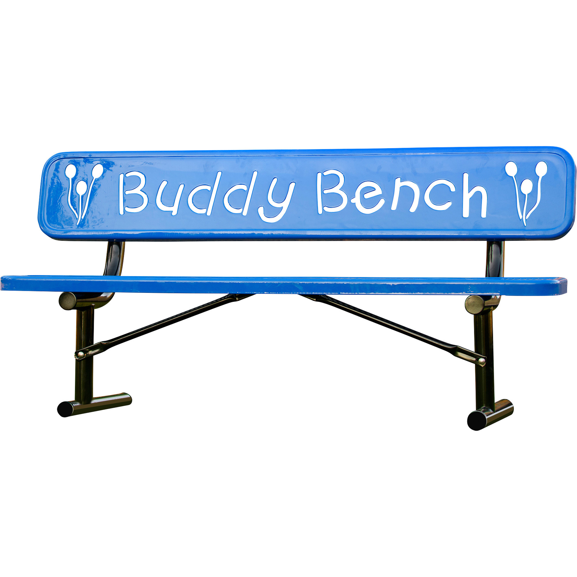 UltraSite 6ft. Buddy Bench, Blue, Model# 940P-P6-BB